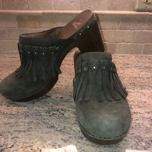 Olive clog shoes